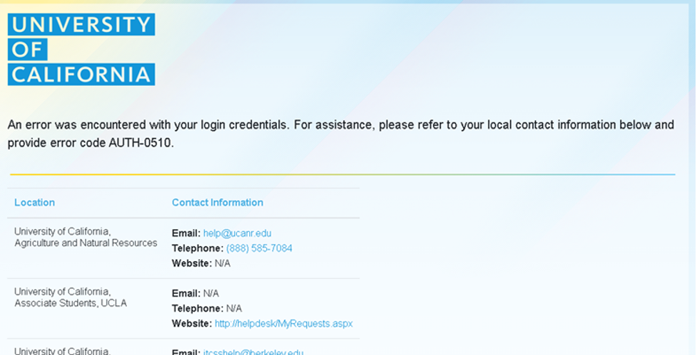 UCPath Auth-510 Error