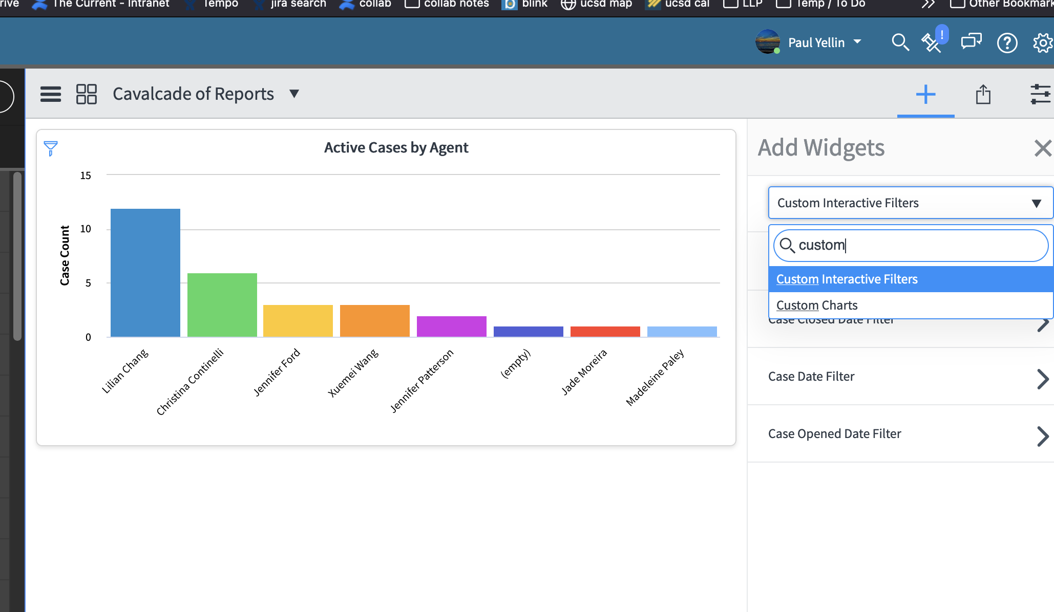An image displaying where the custom interactive filters can be found