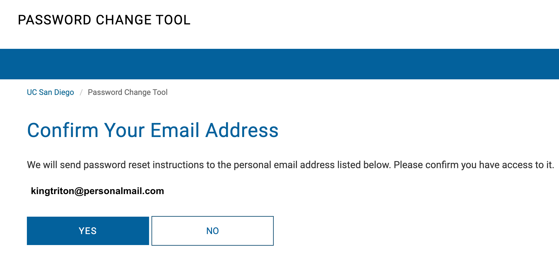 Screenshot: confirm email address 