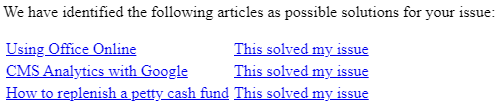 Screenshot: Recommended KBA list