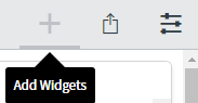 Screenshot: Add Widgets + button 