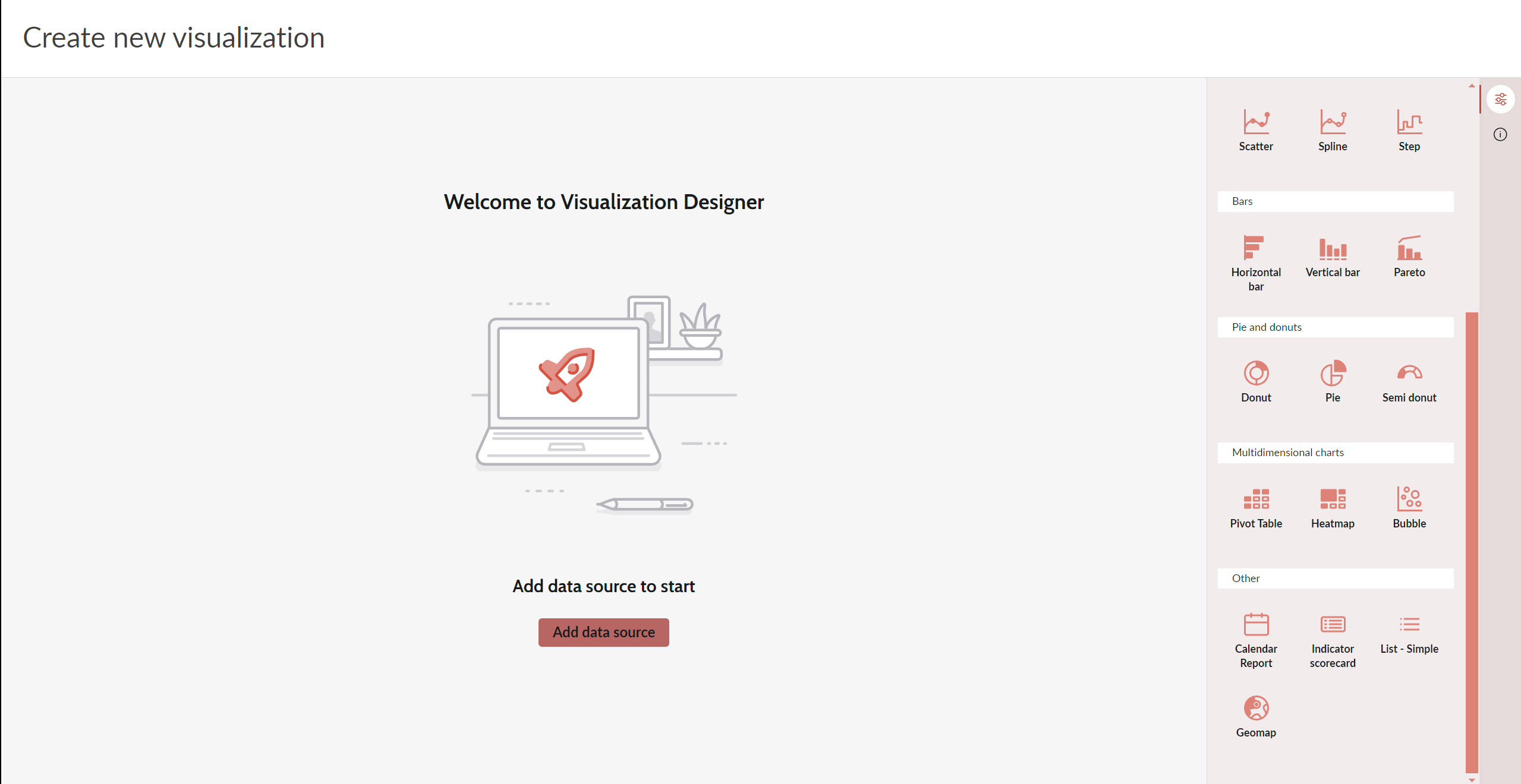 screenshot of new visualization screen in servicenow