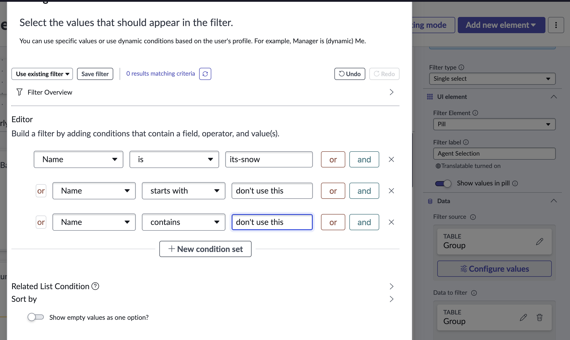 Create reports using 'is' and not 'contains'
